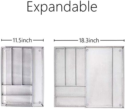 JANE EYRE Expandable Utensil Drawer Organizer, Silver