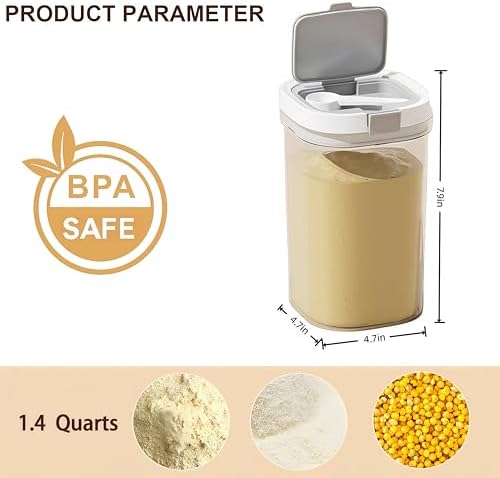 1800ml Airtight Baby Formula Container, Layered Storage with Spoon