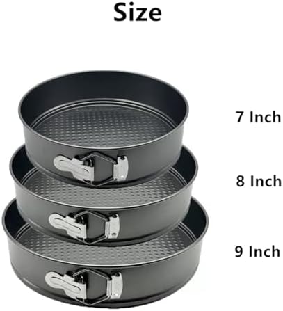Springform Pan, 3PCS 7,8,9 Inch Cheesecake Pans with Removable Bottom