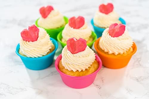 Bakerpan Silicone Reusable Muffin Liners for Baking, Non-Stick, Set of