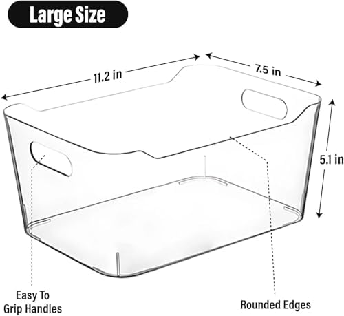 CONTROL KITCHEN Clear Plastic Storage Bins for Kitchen Organization or