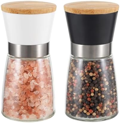 VUCCHINI Manual Salt and Pepper Grinder Set with Lid