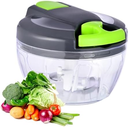 Manual Food Processor Vegetable Chopper, Portable Hand Pull String