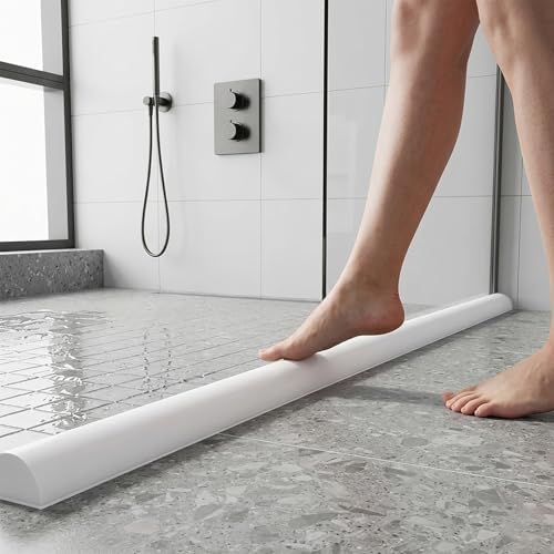 59Inch Collapsible Shower Threshold Water Dam, Silicone Water Barrier