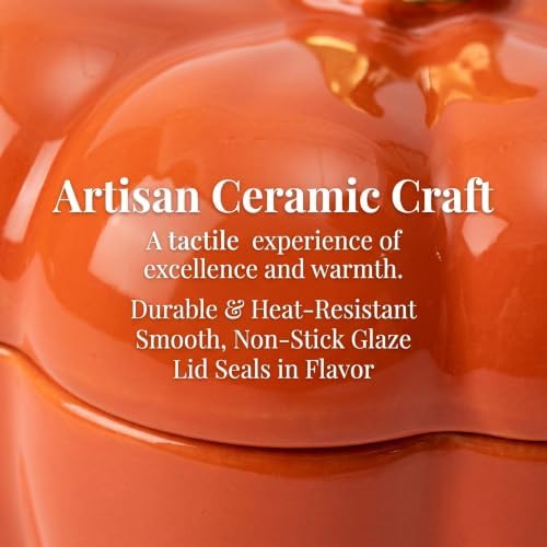 Pumpkin Shaped Ceramic Casserole Pot