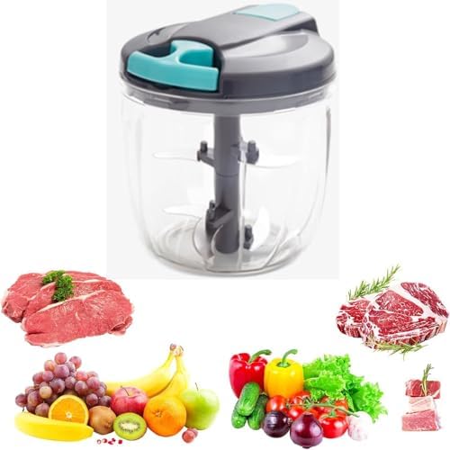 Hand Pull String Garlic Mincer Onion Cutter, Manual Food Processor