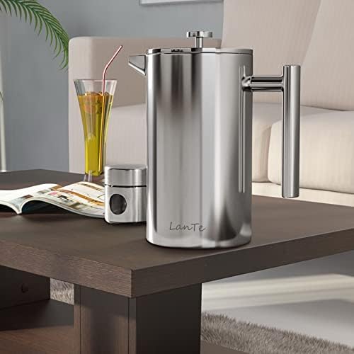 LANTE French Press Coffee Maker, 1.5L Double Insulated 304 Stainless