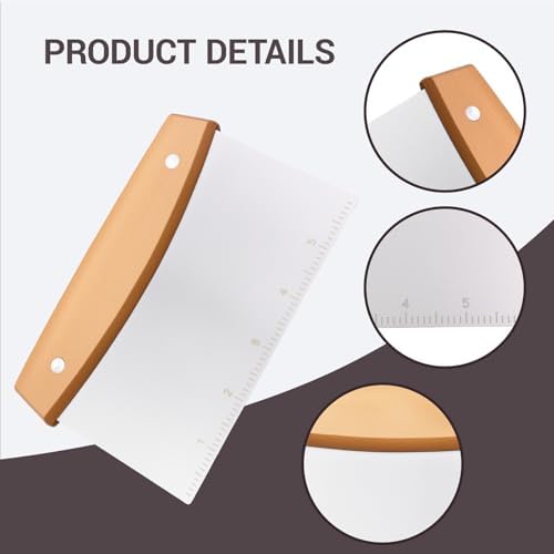 Heran Stainless Steel Bench Scraper with Comfortable Wood Handle