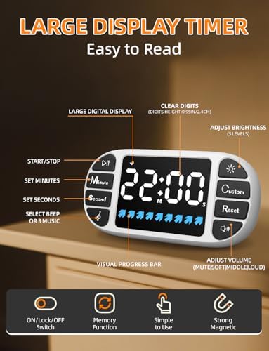 DOOMAY Magnetic Digital Kitchen Timer