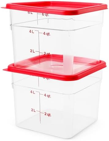 Cambro Food Storage Container with Lid, 6 QT, 2 Pack