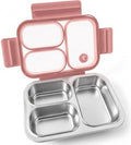 Kabbas Kids Adults Stainless Steel Bento Box, 3-Compartment Metal