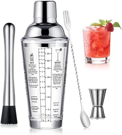 Glass Cocktail Shaker Set Mixing Bar Tools