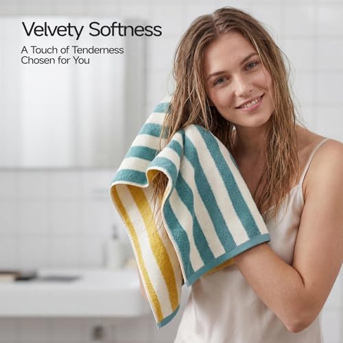REDKISS Striped Hand Towels for Bathroom, Kitchen Decor, Guest Use