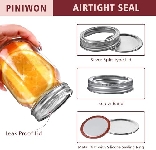 PINIWON 16 oz Mason Jars, 15 Pack