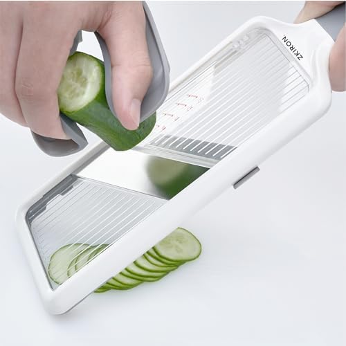 ZKIRON Adjustable Handheld Mandoline Slicer for Kitchen, Ready to Use