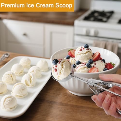Cookie Scoop Set 3Pcs 18/8 Stainless Steel for Ice Cream & Dough Gift