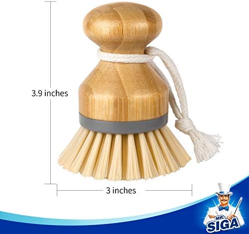 MR.SIGA Bamboo Dish Scrub Brush, Pack of 2