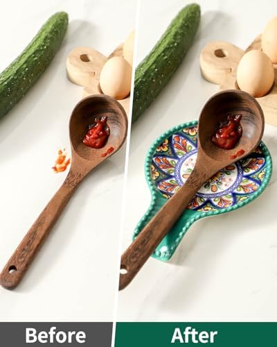 Glowworm Ceramic Spoon Rest for Stove Top, 7.7 Inch Coffee Spoon