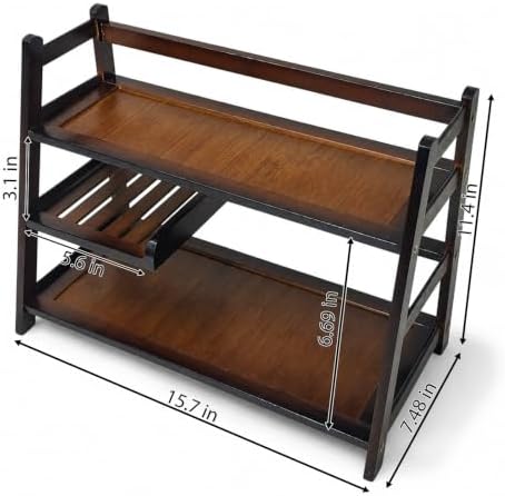 3 Tier Bamboo Matcha Station Organizer