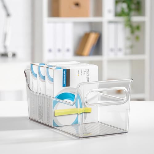iDesign Plastic Condiment Organizer with Handles, Set of 2, Clear