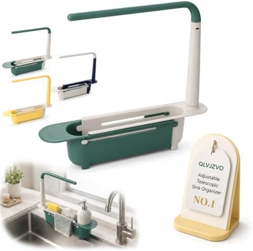Adjustable Telescopic Sink Organizer 32-45cm Length Holds up to 2kg