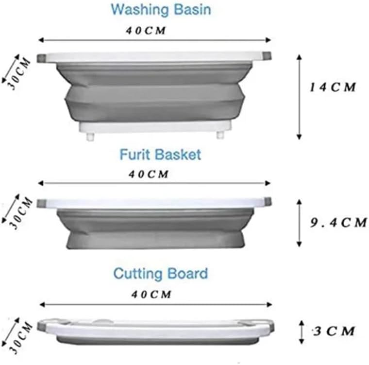 Collapsible Colander and Cutting Board - 2 Piece Round Space Saving