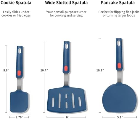 3-Piece Silicone Spatula Turner Set
