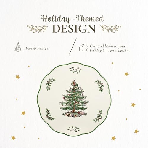 Spode Christmas Tree Round Trivet - 9" Heat Resistant Trivet for Hot