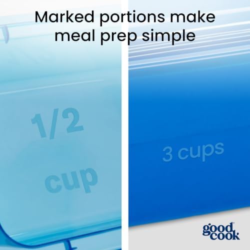 GoodCook Meal Prep Containers with Removable Bento Tray, Square