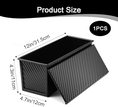 Pullman Loaf Pan with Lid, 13 × 4 Inch 2.2 LB Carbon Steel Bread Pan