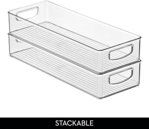 iDesign Slim Clear Storage Bins, 2-Pack