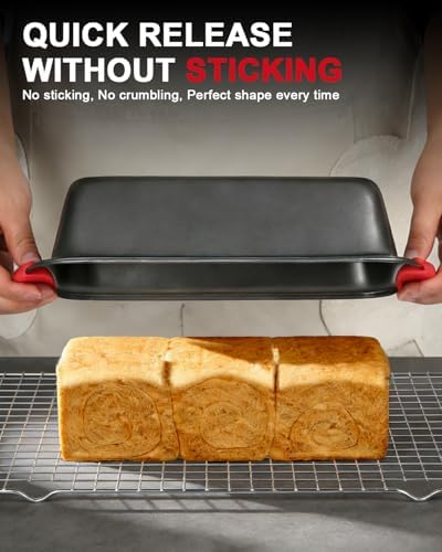 Meatloaf Pan with Drain Tray, 2PCS Nonstick Meat Loaf Pan with Drip