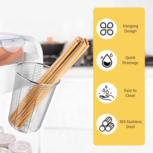 2 Pieces Stainless Steel Dishwasher Chopstick Holder, Rust-Resistant