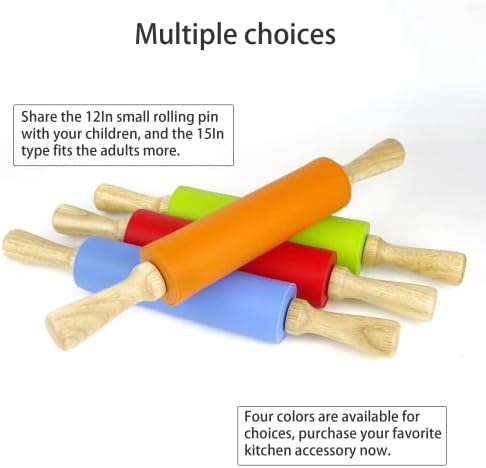 Silicone Rolling Pin for Baking Non-stick Rolling Pin Dough Roller