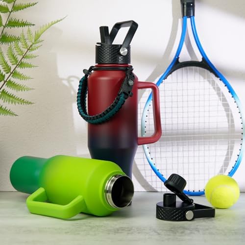 BJPKPK 40oz Insulated Water Bottle with Handle & Straw Lid, Stainless