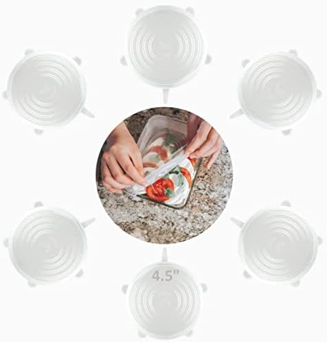 altCookingHub Silicone Stretch Lids, 6-Pack, 4.5 Inch
