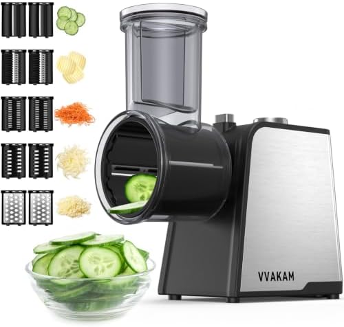 Electric Cheese Grater and Vegetable Slicer, 300W, Black