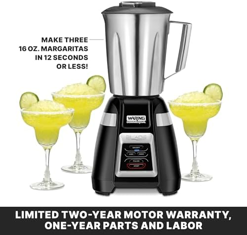 Waring Commercial BB320S Blade 1 HP Blende,r Touchpad Controls with