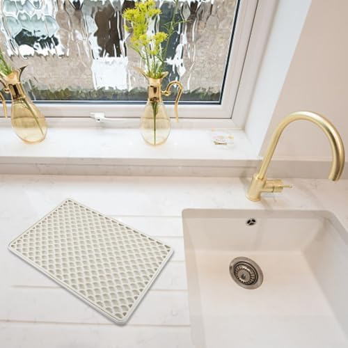 Absorbent Dish Drying Mat 18x13in Double Layer Silicone