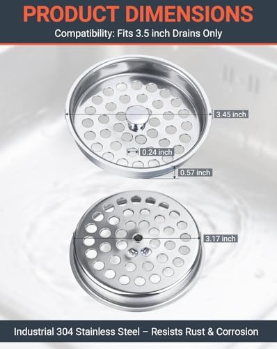 3-1/2" Garbage Disposal Strainer, Commercial Sink Basket