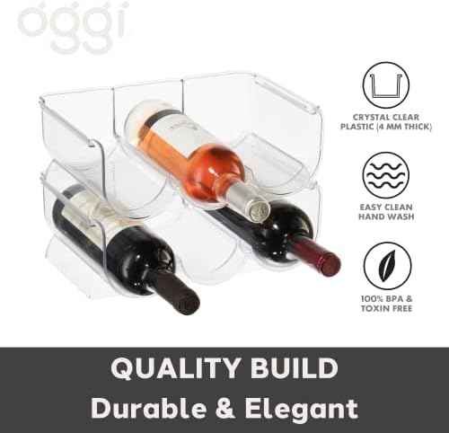 Oggi Bottle Rack for Wine, 6 Bottle Wine Storage - Stackable Wine