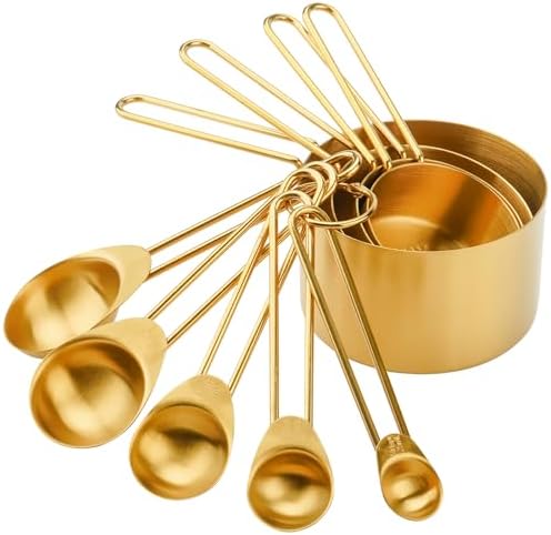 SHIKORI Stainless Steel Measuring Cups and Spoons Set of 9