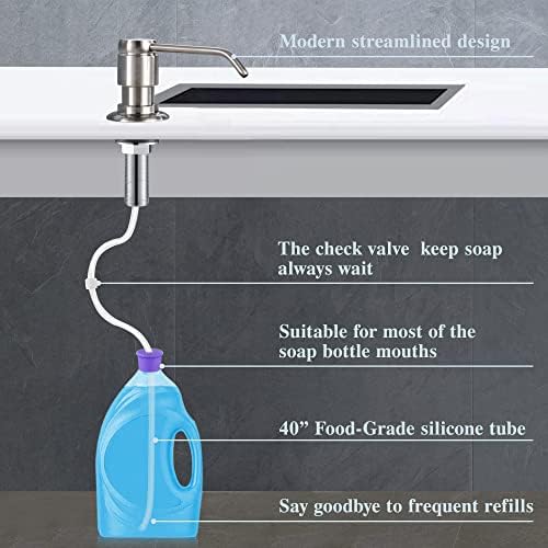 GAGALIFE Soap Dispenser for Kitchen Sink, Brushed Nickel