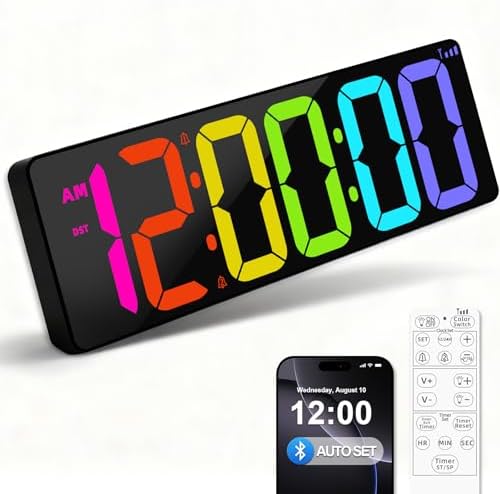 TXL 17.2" Bluetooth Digital Wall Clock with Countdown Timer