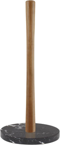Buruis Wood Paper Towel Holder, Marble Base Modern Decorative Countertop by KeepYourBathroomKitchenandHomeOrganized