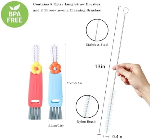 Straw Cleaner Brush Extra Long 13 inch for Stanley Owala Tumbler Cup