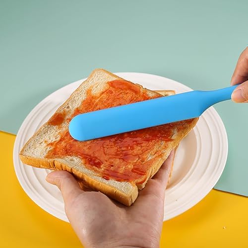 【5 Pack】Silicone Jar Spatula, Long Handle Jar Scraper Spurtle
