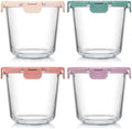 4 Sets 3 Cup 24 OZ Glass Meal Prep Containers with Lids