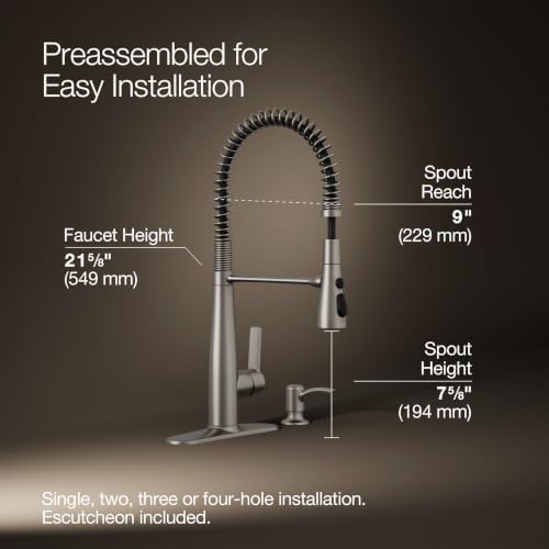 KOHLER K-R22745-SD-VS Kitchen Faucet, Vibrant Stainless