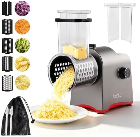300W Electric Cheese Grater with 5 Stainless Steel Blades